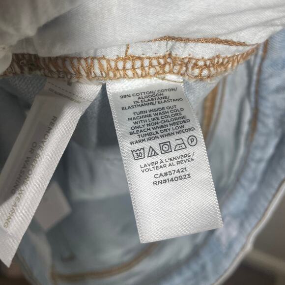 Loft 12/31 Roll Short Denim Jeans Blue Washed Cut Off Curvy Mid Rise Cuffed Hem - Picture 10 of 12